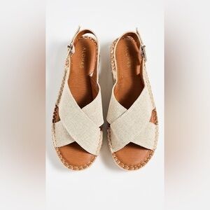 ALOHAS Crossed Platform Bicolor Sandal Espadrilles
